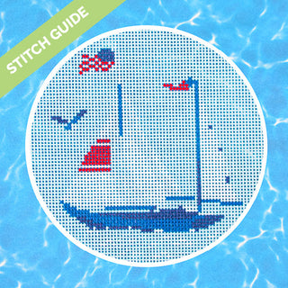 Stitch Guide   Regatta Round   Sailing Yacht Stitch Guides/Charts Needlepoint.Com 
