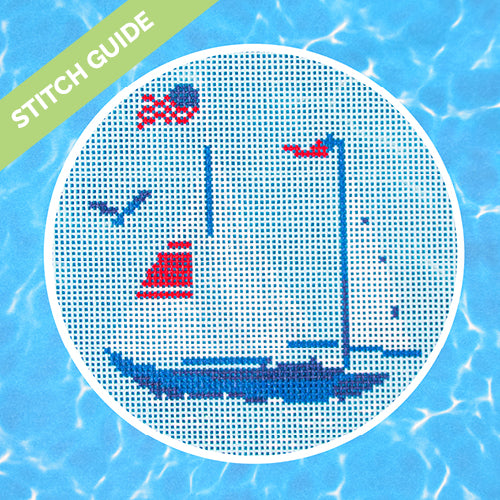 Stitch Guide - Regatta Round - Sailing Yacht Stitch Guides/Charts Needlepoint.Com 