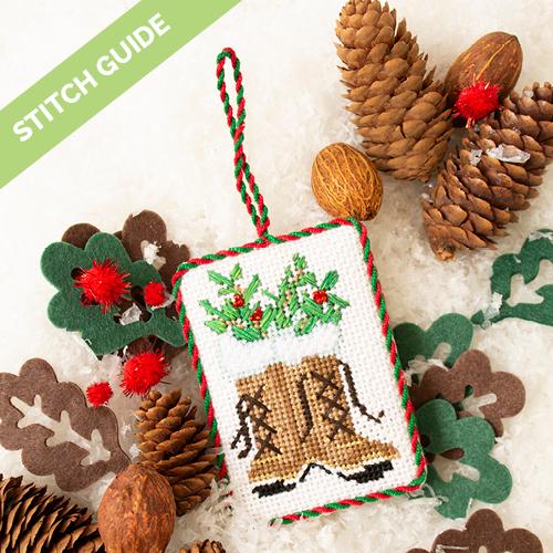 Stitch Guide   Retro Ski Lodge   Snow Boots Stitch Guides/Charts Needlepoint.Com 
