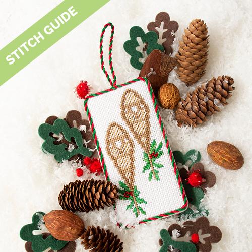 Stitch Guide - Retro Ski Lodge - Wooden Snow Shoes Stitch Guides/Charts Needlepoint.Com 