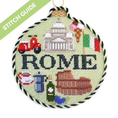 Stitch Guide   Rome Travel Round Stitch Guides/Charts Needlepoint.Com 
