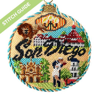 Stitch Guide   San Diego Travel Round Stitch Guides/Charts Needlepoint.Com 
