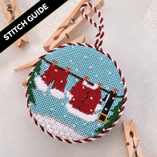 Stitch Guide - Santa Clothesline Ornament Stitch Guides/Charts Needlepoint.Com 
