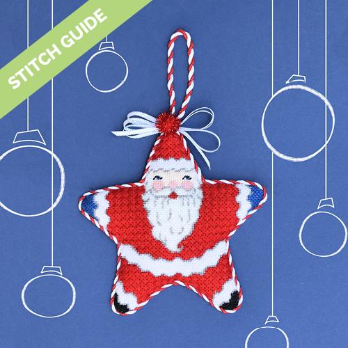 Stitch Guide - Santa Star Stitch Guides/Charts Needlepoint.Com 