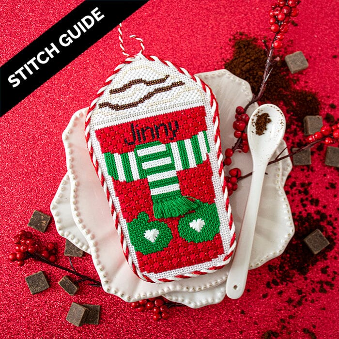Stitch Guide   Scarf & Mitten Holiday Cup Stitch Guides/Charts Needlepoint.Com 
