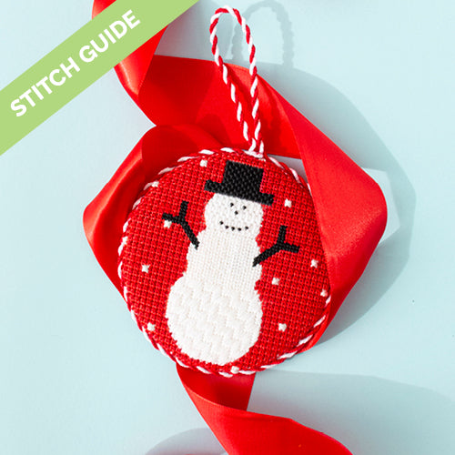 Stitch Guide   Simple Snowman on Red Stitch Guides/Charts Needlepoint.Com 
