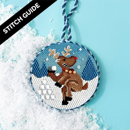 Stitch Guide - Snowball Throwing Reindeer Stitch Guides/Charts Pepperberry Designs 