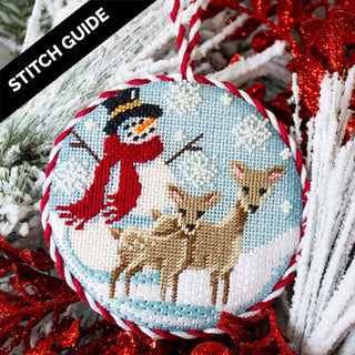 Stitch Guide   Snowman and Deer Ornament Stitch Guides/Charts Needlepoint.Com 
