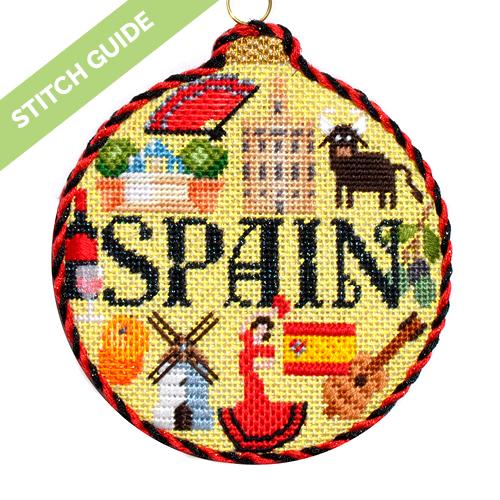 Stitch Guide - Spain Travel Round Stitch Guides/Charts Needlepoint.Com 