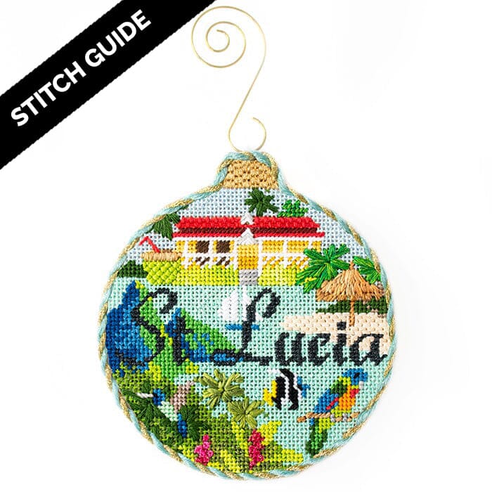 Stitch Guide - St. Lucia Travel Round Stitch Guides/Charts Needlepoint.Com 