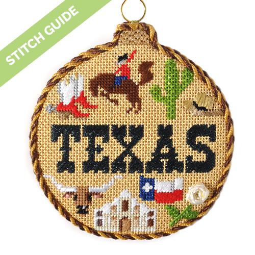 Stitch Guide - Texas Travel Round Stitch Guides/Charts Needlepoint.Com 