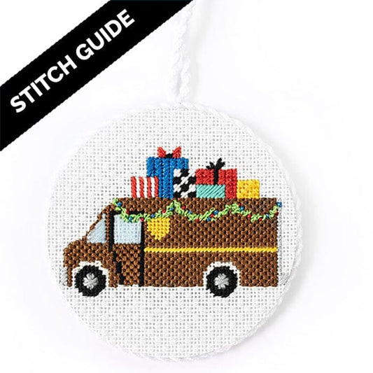 Stitch Guide - UPS Christmas Truck Round Stitch Guides/Charts Needlepoint.Com 