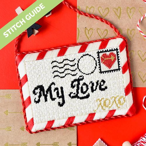 Stitch Guide - Valentine Letter Stitch Guides/Charts Needlepoint.Com 