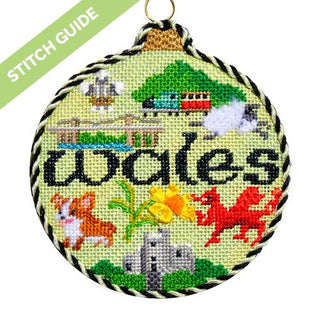 Stitch Guide   Wales Travel Round Stitch Guides/Charts Needlepoint.Com 
