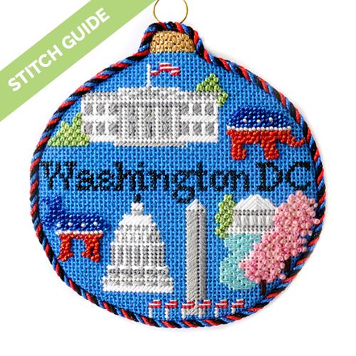 Stitch Guide - Washington DC Travel Round Stitch Guides/Charts Needlepoint.Com 