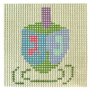 Stitchin' Littles Kit   All or Nun Dreidel Kits Purple Palm Designs 
