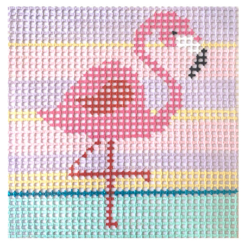 Stitchin' Littles Kit   Flamingo Sunset Kits Purple Palm Designs 
