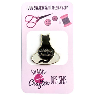 Stitching Assistant Kitty Needleminder Accessories Snarky Crafter Designs Black 
