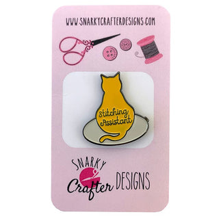 Stitching Assistant Kitty Needleminder Accessories Snarky Crafter Designs Orange 
