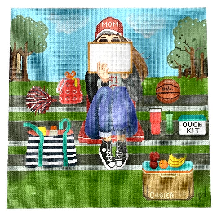 Stitching Girl Basketball Mom Painted Canvas Alice Peterson Company 
