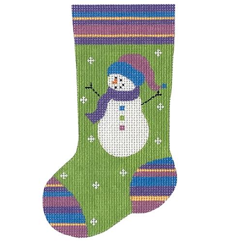 Stocking Hat Snowgirl Mini Stocking Painted Canvas Pepperberry Designs  - 1