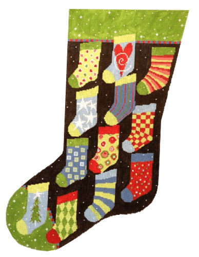 Stockings Stocking Painted Canvas Pippin  - 1