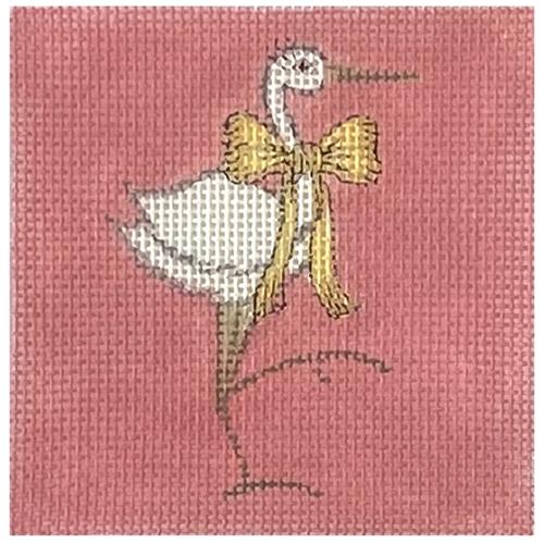 Stork on Pink Square Painted Canvas & More 