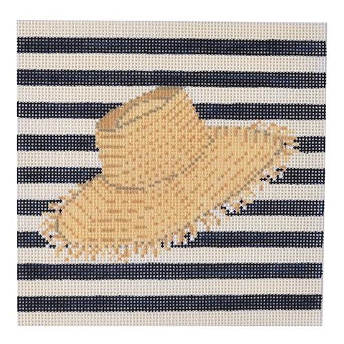 Straw Beach Hat Painted Canvas PIP & Roo 
