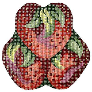 Strawberries Ornament Painted Canvas The Colonial Needle Company 
