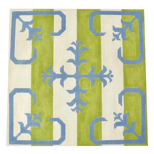 Stripe Scroll Pillow Painted Canvas J. Child Designs 