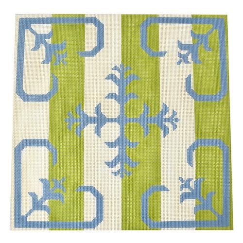Stripe Scroll Pillow Painted Canvas J. Child Designs  - 1