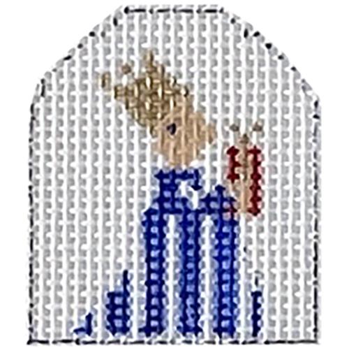 Striped King with Stitch Guide Painted Canvas The Princess & Me  - 1