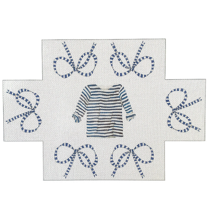 Striped Shirt with Bows Brick Cover Painted Canvas All About Stitching/The Collection Design  - 1