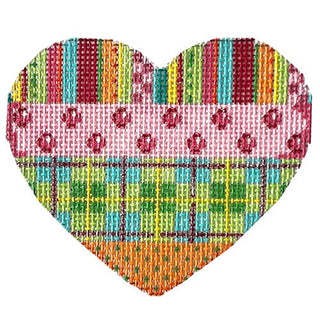 Stripes/Coin Dots/Plaid Heart Painted Canvas Associated Talents 
