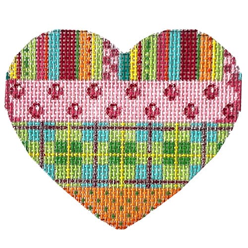 Stripes/Coin Dots/Plaid Heart Painted Canvas Associated Talents 