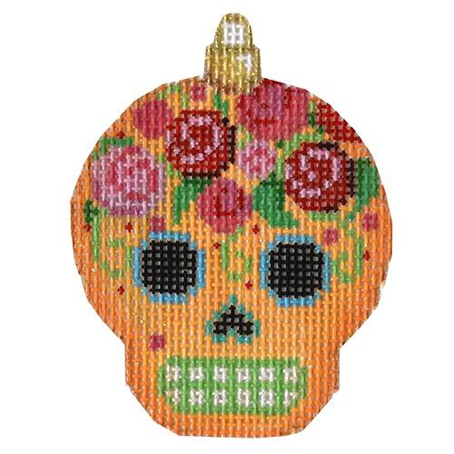 Sugar Skull Ornament - Gold Painted Canvas Associated Talents 