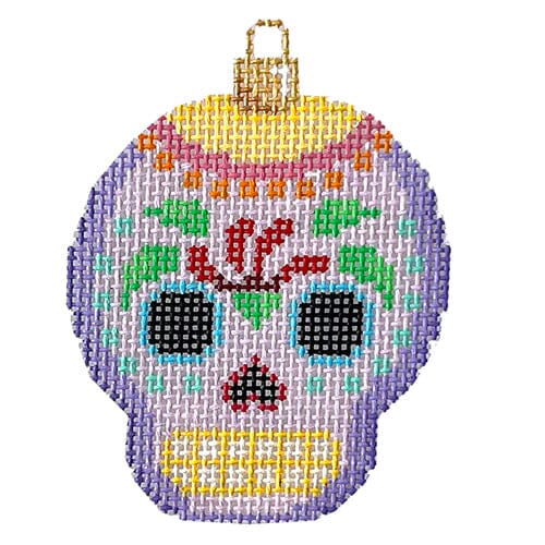 Sugar Skull Ornament/Purple Painted Canvas Associated Talents 