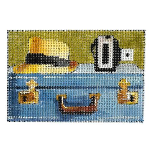Suitcase with Hat Insert Painted Canvas Colors of Praise 