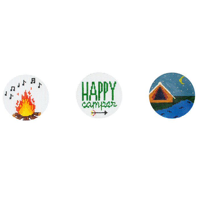 Summer Camp Patch Trio Painted Canvas Mopsey Designs 
