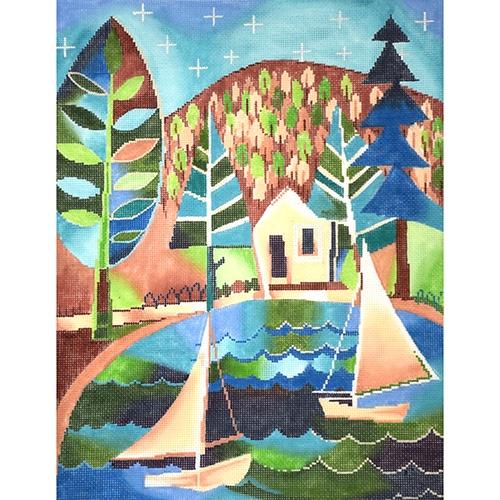 Summer Sailboats Painted Canvas The Meredith Collection 