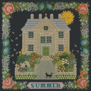Summer Sampler Needlepoint Kit Kits Elizabeth Bradley Design Black 
