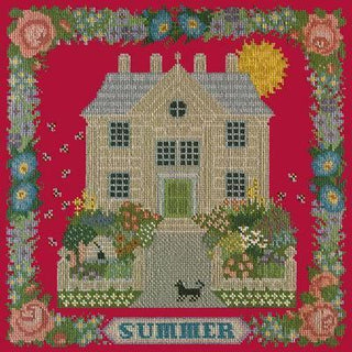 Summer Sampler Needlepoint Kit Kits Elizabeth Bradley Design Bright Red 
