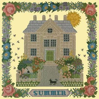 Summer Sampler Needlepoint Kit Kits Elizabeth Bradley Design Butter Yellow 
