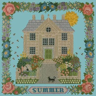 Summer Sampler Needlepoint Kit Kits Elizabeth Bradley Design Duck Egg Blue 

