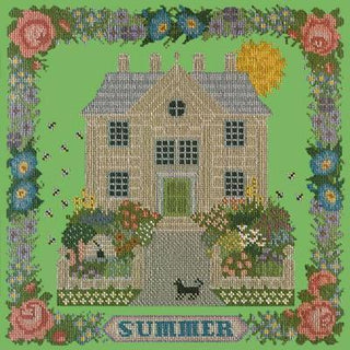 Summer Sampler Needlepoint Kit Kits Elizabeth Bradley Design Grass Green 
