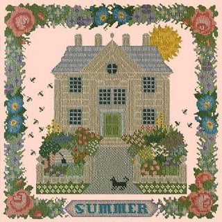 Summer Sampler Needlepoint Kit Kits Elizabeth Bradley Design Salmon Pink 
