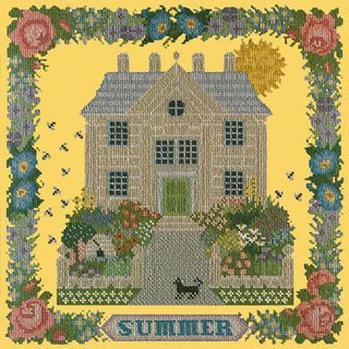 Summer Sampler Needlepoint Kit Kits Elizabeth Bradley Design Sunflower Yellow 
