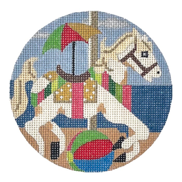 Summer Vacy Carousel Horse Painted Canvas Melissa Prince Designs 