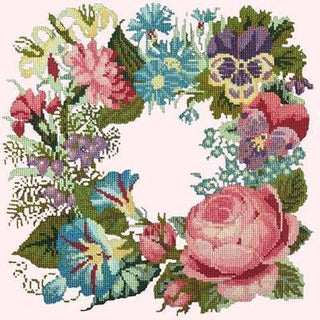 Summer Wreath Needlepoint Kit Kits Elizabeth Bradley Design Cream 
