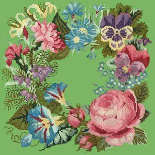 Summer Wreath Needlepoint Kit Kits Elizabeth Bradley Design Grass Green 
